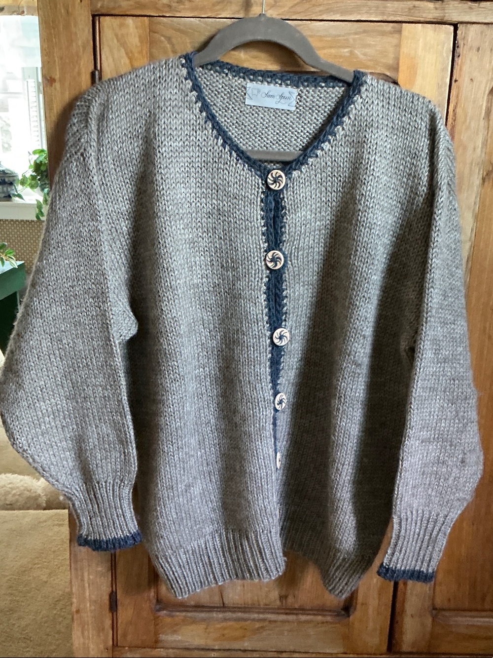 Sam Spun Handknit Cardigan Wool Sweater